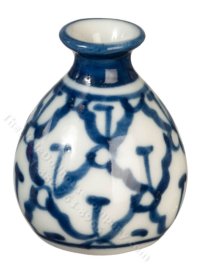 (image for) Miniature Blue and White Geometric Vase for Dollhouses