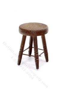 (image for) Miniature Walnut Stool for Dollhouses