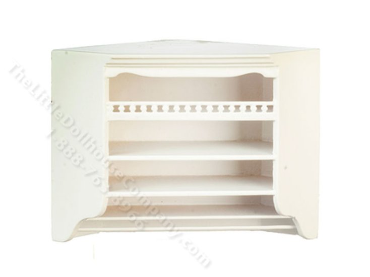 (image for) Miniature White Kitchen Top Corner Cabinet for Dollhouses