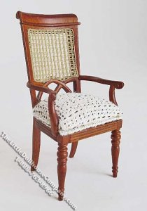 (image for) Miniature Berger French Style Walnut Arm Chair for Dollhouses
