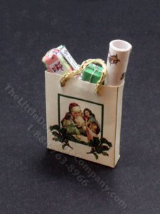 (image for) Miniature Christmas Gift Bag for Dollhouses