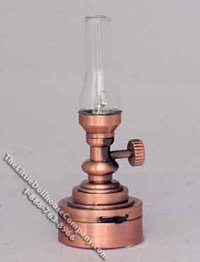 (image for) Miniature Battery Operated Copper Hurricane Table Lamp