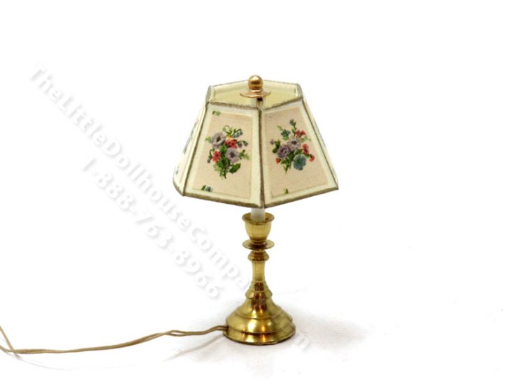 (image for) Miniature 12v Large Table Lamp for Dollhouses - Flowers