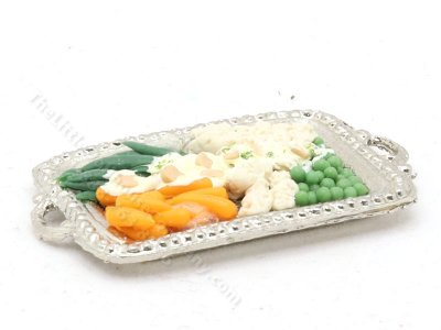 (image for) Miniature Vegetable Sides on a Silver Tray by Sylvia Clarke