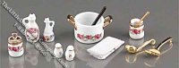 (image for) Miniature Roseband Stove Top Set for Dollhouses