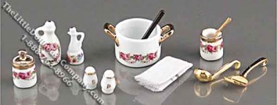 (image for) Miniature Roseband Stove Top Set for Dollhouses
