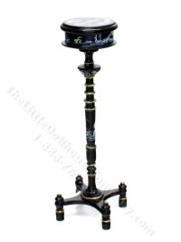 (image for) Miniature Hand Painted Black Plant Stand for Dollhouses