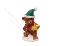 (image for) Miniature Christmas Teddy Bear for Dollhouses
