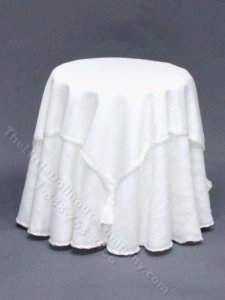 (image for) Miniature Round Table with White Tablecloths by Designs by Janet
