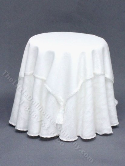 (image for) Miniature Round Table with White Tablecloths by Designs by Janet
