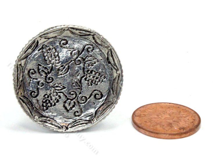 (image for) Miniature Round Silver Tray for Dollhouses