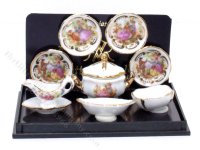 (image for) Miniature 10 Piece Baroque Pattern Dinner Set For Dollhouses