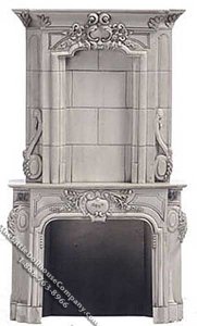 (image for) Miniature Gray Fireplace for Dollhouses