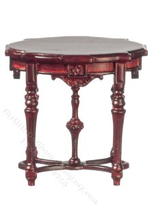 (image for) Miniature Victorian Mahogany Oval Top Table for Dollhouses