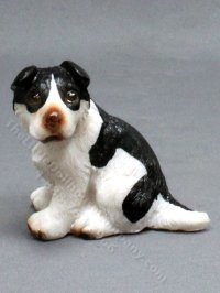 (image for) Miniature Sitting Border Collie Figurine for Dollhouses