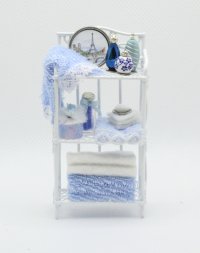 (image for) Miniautre Dressed White/Blue Bathroom Shelf