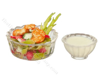 (image for) Miniature Salad with Dressing for Dollhouses