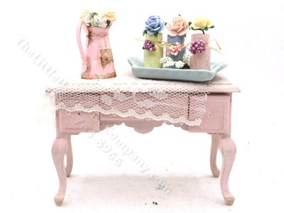 (image for) Miniature Handmade Pink Console Table by Jackie Benham