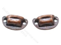(image for) Miniature Oil-Rubbed Brass Victorian Drawer Pull for Dollhouses