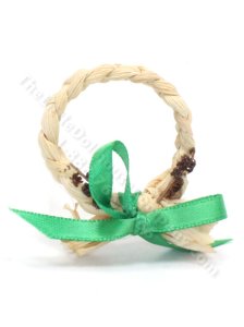 (image for) As-Is Miniature Braided Straw Wreath for Dollhouses