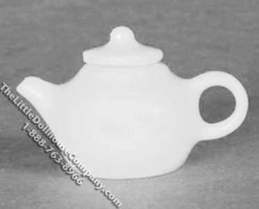 (image for) Miniature White Teapot for Dollhouses