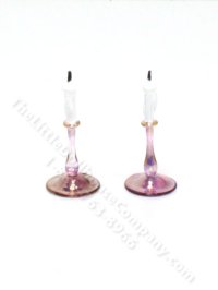 (image for) Miniature Iridescent Glass Candlesticks For Dollhouses