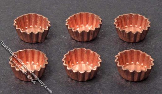 (image for) Dollhouse Miniature Metal Muffin/Cupcake Tins (6 pc)