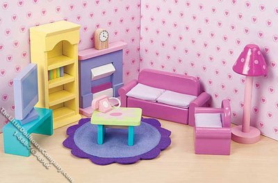 (image for) Sugarplum Living Room/Lounge for Dollhouses