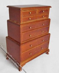 (image for) Miniature Walnut Arts & Crafts Period Chest for Dollhouses