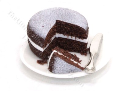 (image for) Miniature Cut Chocolate Cake with Slice by Charlotte Willmott