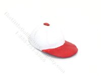 (image for) Miniature White and Red Baseball Hat for Dollhouses