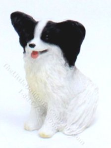 (image for) Miniature Black and White Papillon for Dollhouses