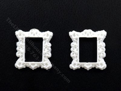 (image for) Miniature White Rectangular Rococo Picture Frame 2 PCS