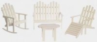 (image for) Dollhouse Miniature Adirondack Garden Set