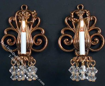 (image for) Dollhouse Scale Model Pair of 12v Bluette Sconces