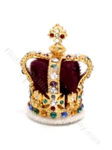 (image for) Miniature Large Jeweled Crown for Dollhouses