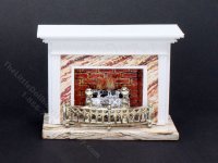 (image for) 1/18th Scale White Fireplace for Dollhouses