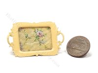 (image for) Miniature Yellow Floral Tray for Dollhouses