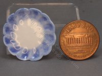 (image for) Miniature Ceramic Plate with Blue Scalloped Petal Edges