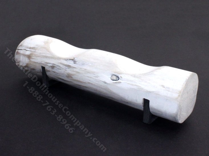 (image for) Miniature Distressed White Log Bench by PRD Miniatures