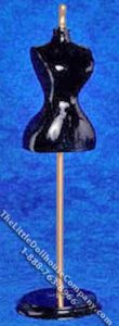 (image for) Dollhouse Scale Model Black Dress Form Mannequin