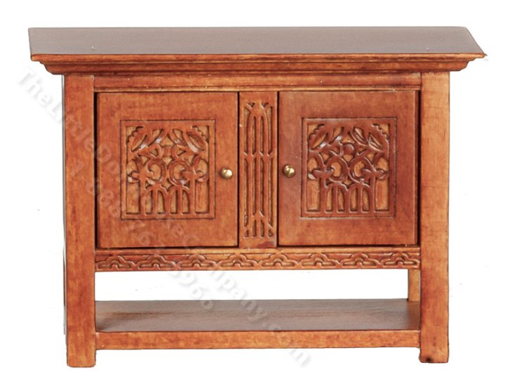 (image for) Miniature Walnut Jacobean Sideboard for Dollhouses