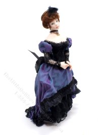 (image for) Miniature Porcelain Lady in Purple Ballgown