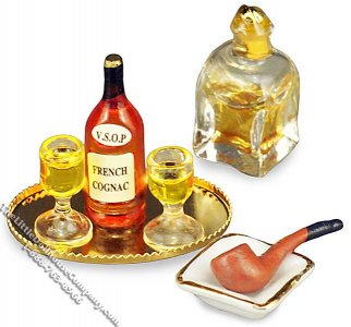 (image for) Dollhouse Scale Model Evening Cognac Set
