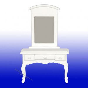 (image for) Miniature Light Blue Vanity With Mirror For Dollhouses