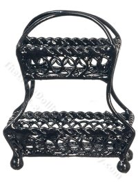 (image for) Miniature Black Wire Two-Tiered Baskets for Dollhouses