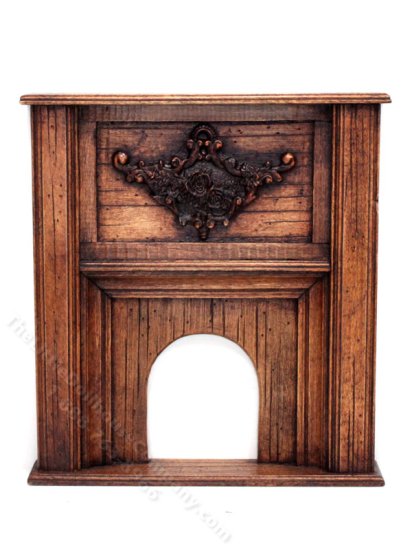 (image for) Miniature Handmade Wooden Fireplace Surround for Dollhouses