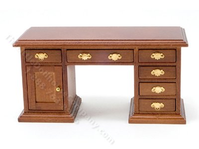 (image for) Miniature Walnut Desk for Dollhouses