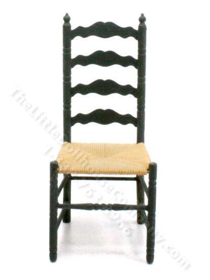 (image for) Miniature Green Ladderback Chair for Dollhouses