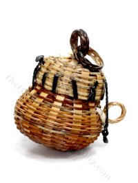 (image for) Miniature Round Buri Basket for Dollhouses